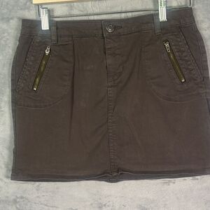 Gap Brown zipper Detail Short Skirt Stretch Size 4